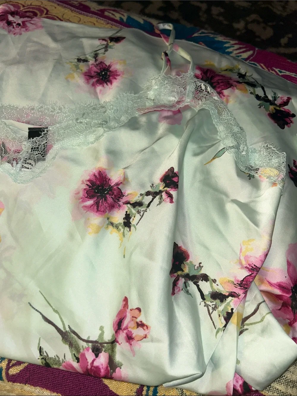NWT Plus Size Chemise in mint color and floral print by INC by Macys